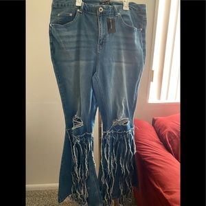 Women’s fringe flared jeans